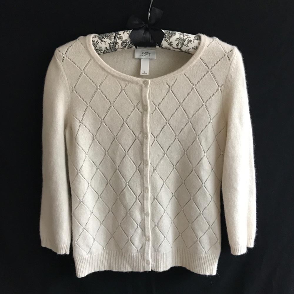 Ann Taylor Loft knit cardigan with sparkle ✨
